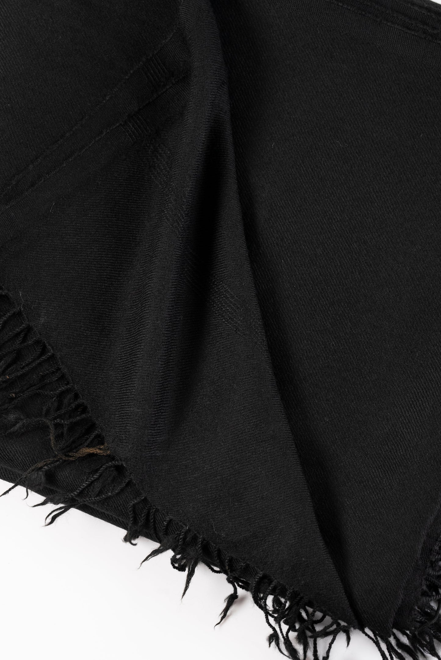 Swati Special Plain Wool Shawl Black